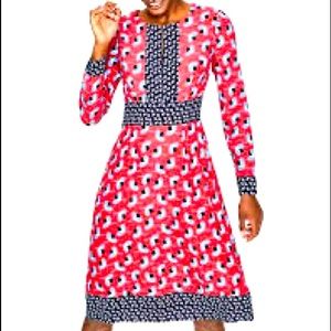 Boden Tulip Dress in Navy and Pink